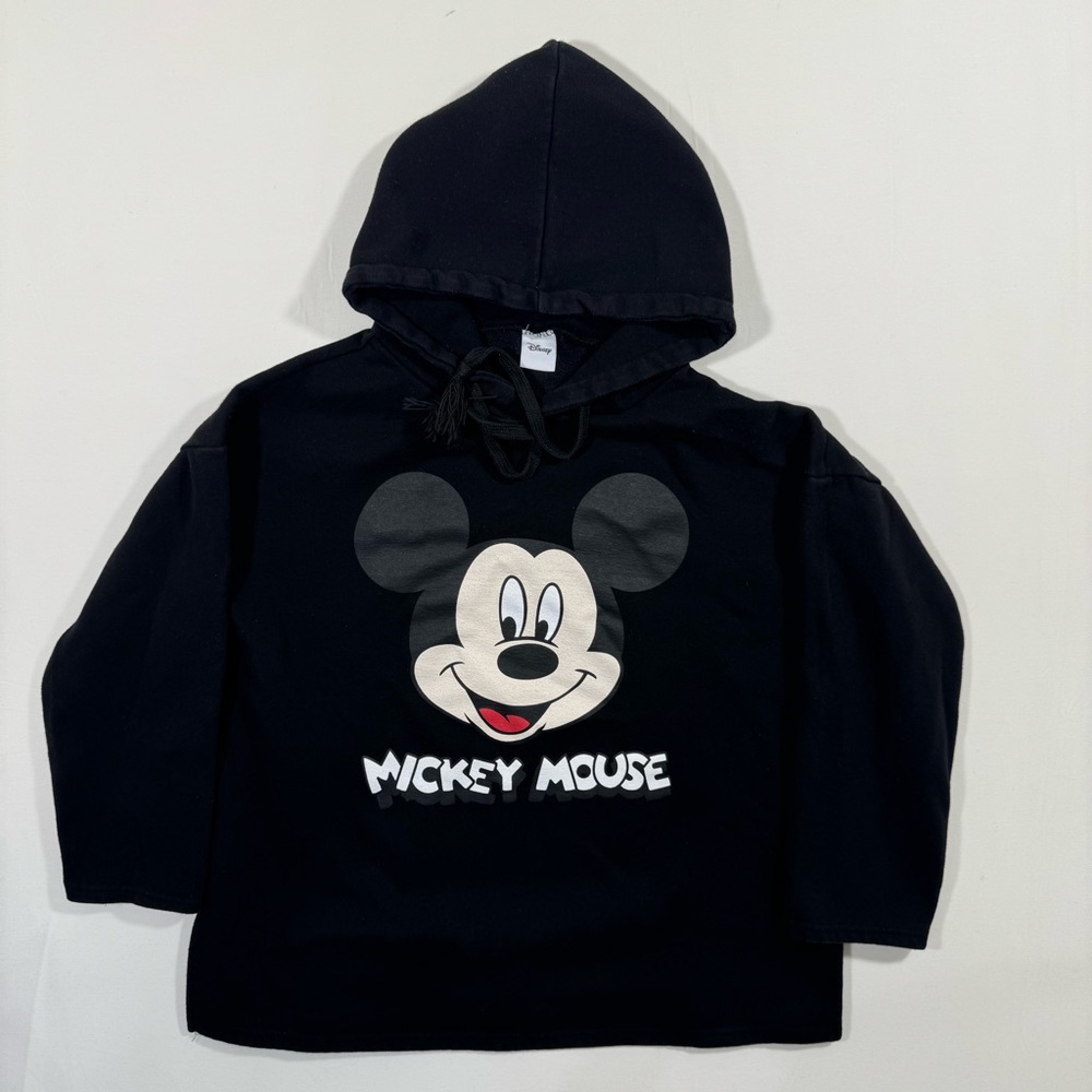 Disney Mickey Mouse Hoodie Black Oversized S‎ Made in Korea Pullover Sweatshirt